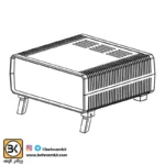 جعبه چهارتكه 19 × 20   ارتفاع 7.5 سفید / پايه تاشونده - Image 6