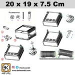 جعبه چهارتكه 19 × 20   ارتفاع 7.5 سفید / پايه تاشونده - Image 4