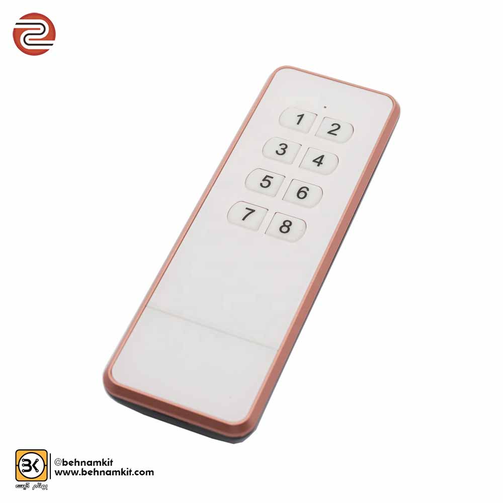 ZY108-8__100m Low power wireless universal remote control for garage door (1) فرستنده ریموت هشت کانال ZY108-8 / کد لرن / 433Mhz - Image 1