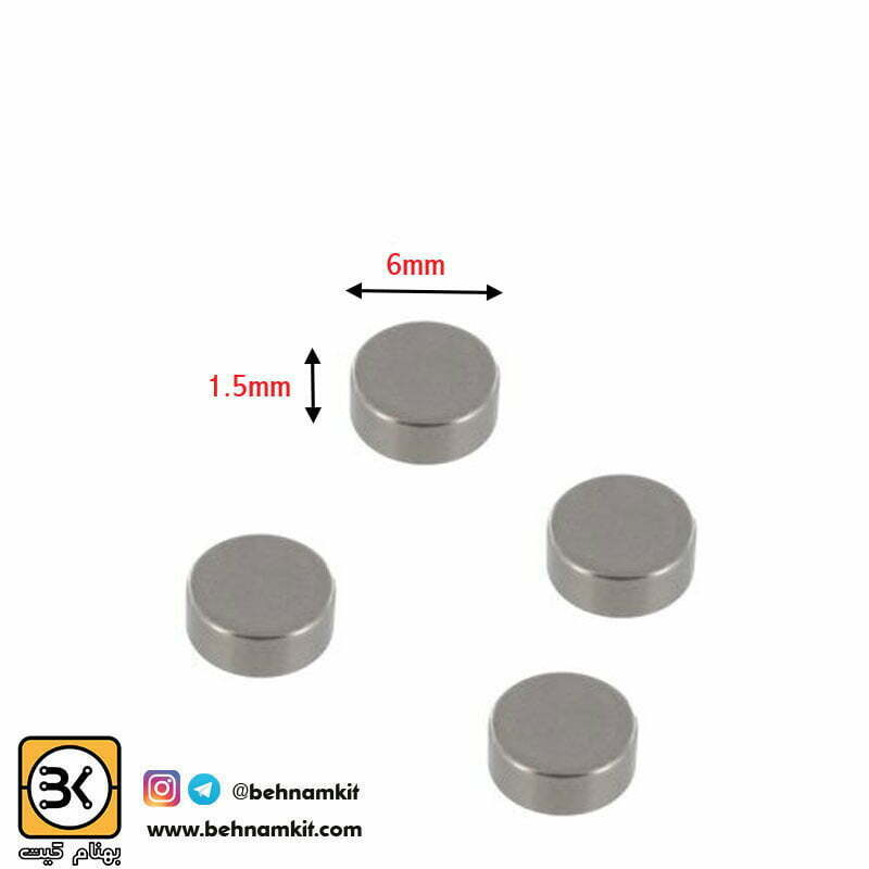 61060200 اهن ربا گرد , قطر 6mm , ضخامت 2mm - تصویر 1