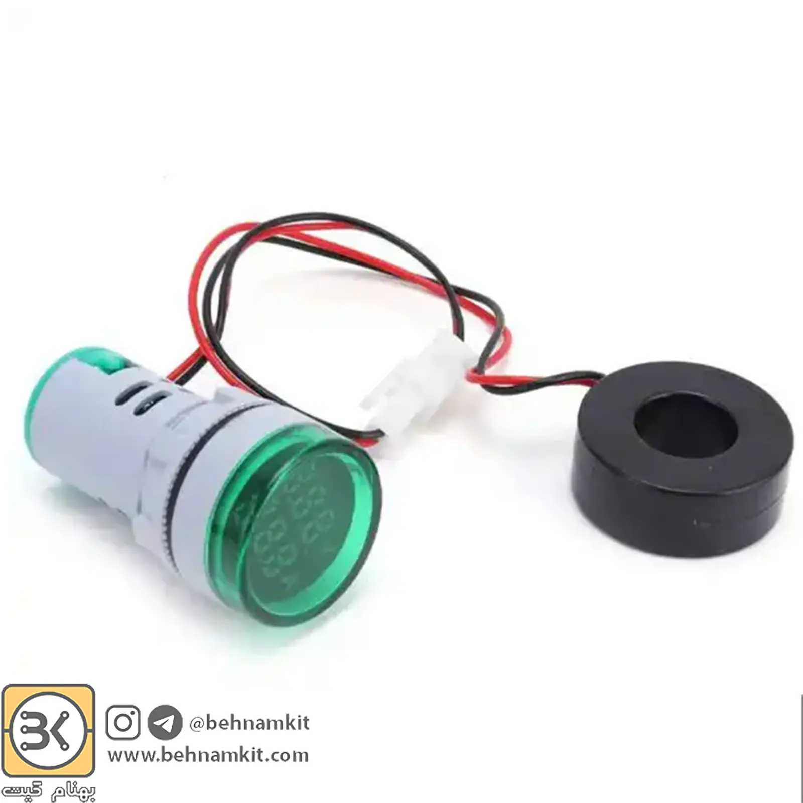 960831175_voltmeter-ac-100a-signal-ammeter-with-ct_1 ماژول ولتمتر و آمپرمتر چراغ سیگنالی AC - Image 1