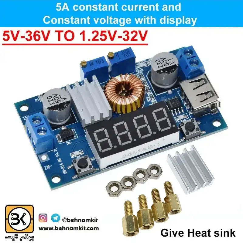 960901008_xl4015 Voltmeter كاهنده 4015 با قابليت تنظيم ولتاژ