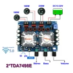 Amplifier Board Stereo 2.1 Channel TDA7498E 2x160W+220W AUX Bluetooth 5.0 Input