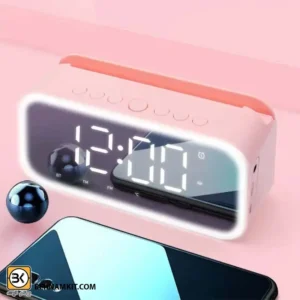 ساعت زنگدار + موزیک پلیر کارت + اسپیکر بلوتوث (بوم باکس) + رادیو FM و پایه نگه دارنده موبایل