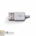 فیش نری USB A سرکابلی کاوردار سفید
