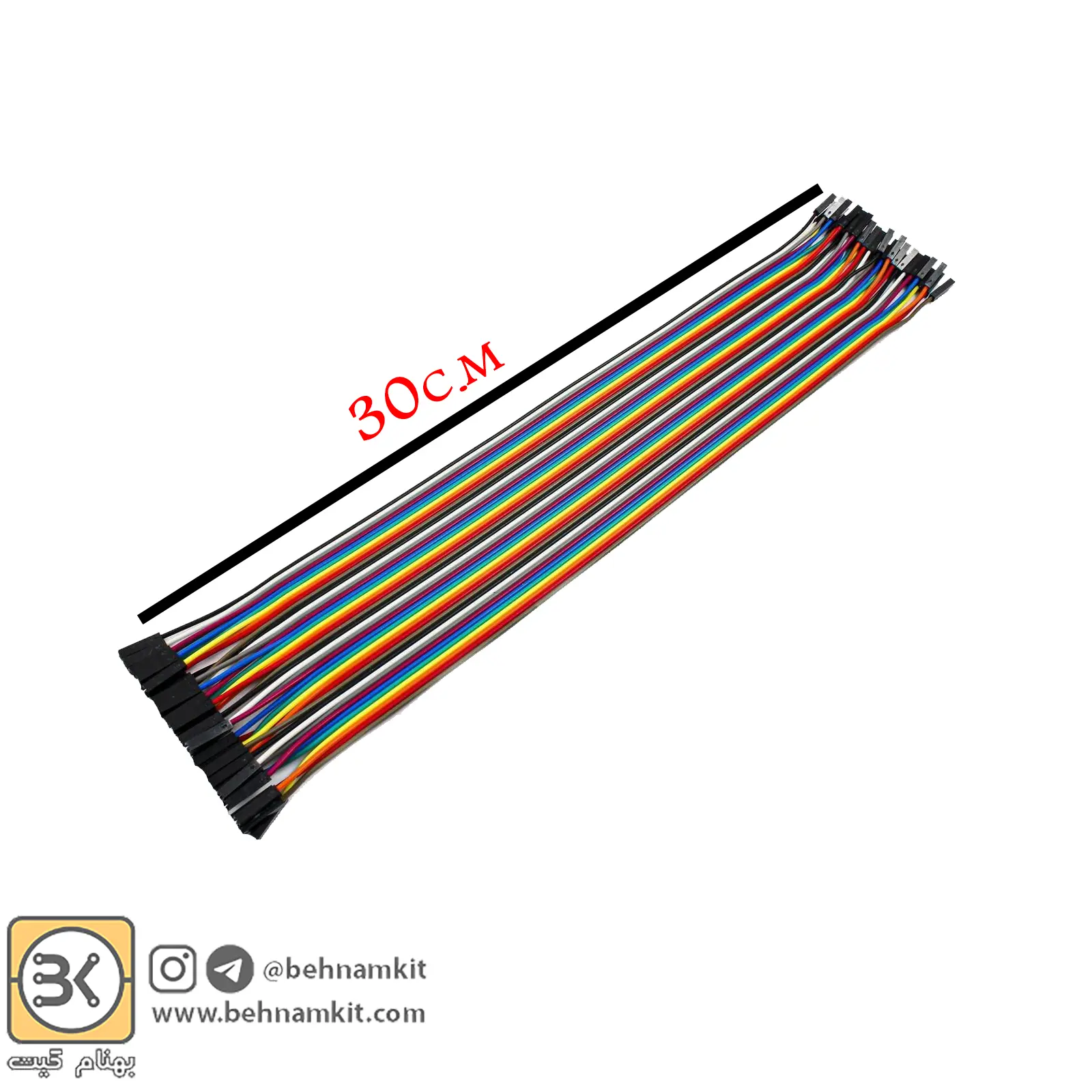 30 سیم جامپر مادگی به مادگی فلت 40 تایی - طول 30 سانتی متر - تصویر 1