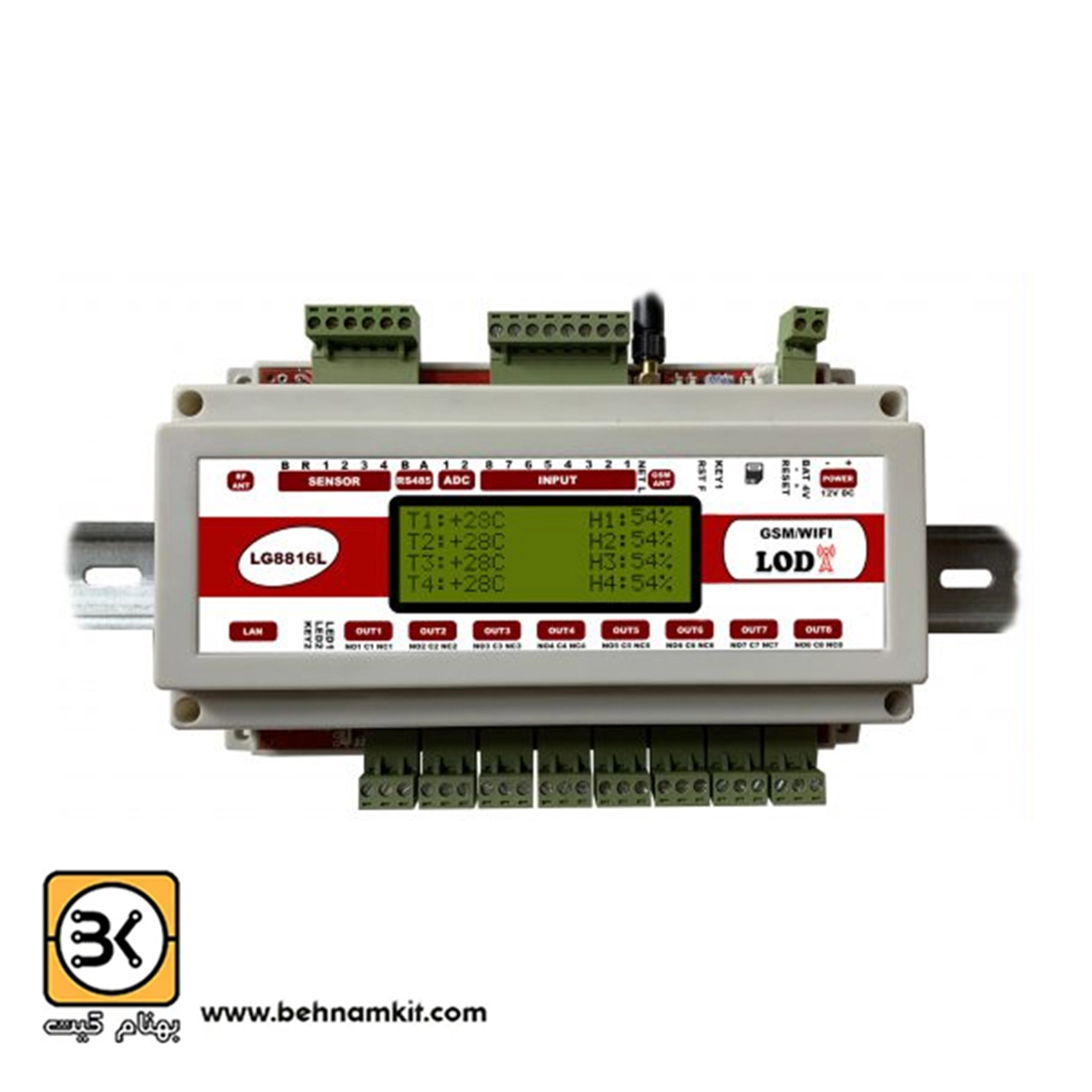 5113089 کنترل پیامکی 8 کاناله تایمردار با نمایشگر LG8816L - تصویر 1