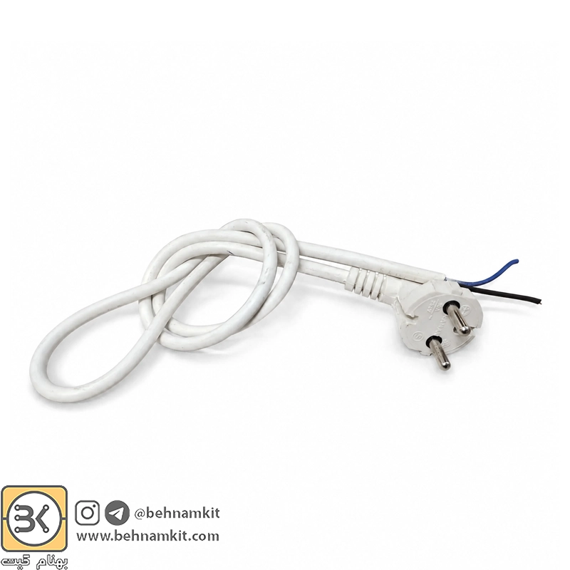 5503455-1 سیم دوشاخ دار / یکسر دوشاخ نمره یک / سفید - Image 1