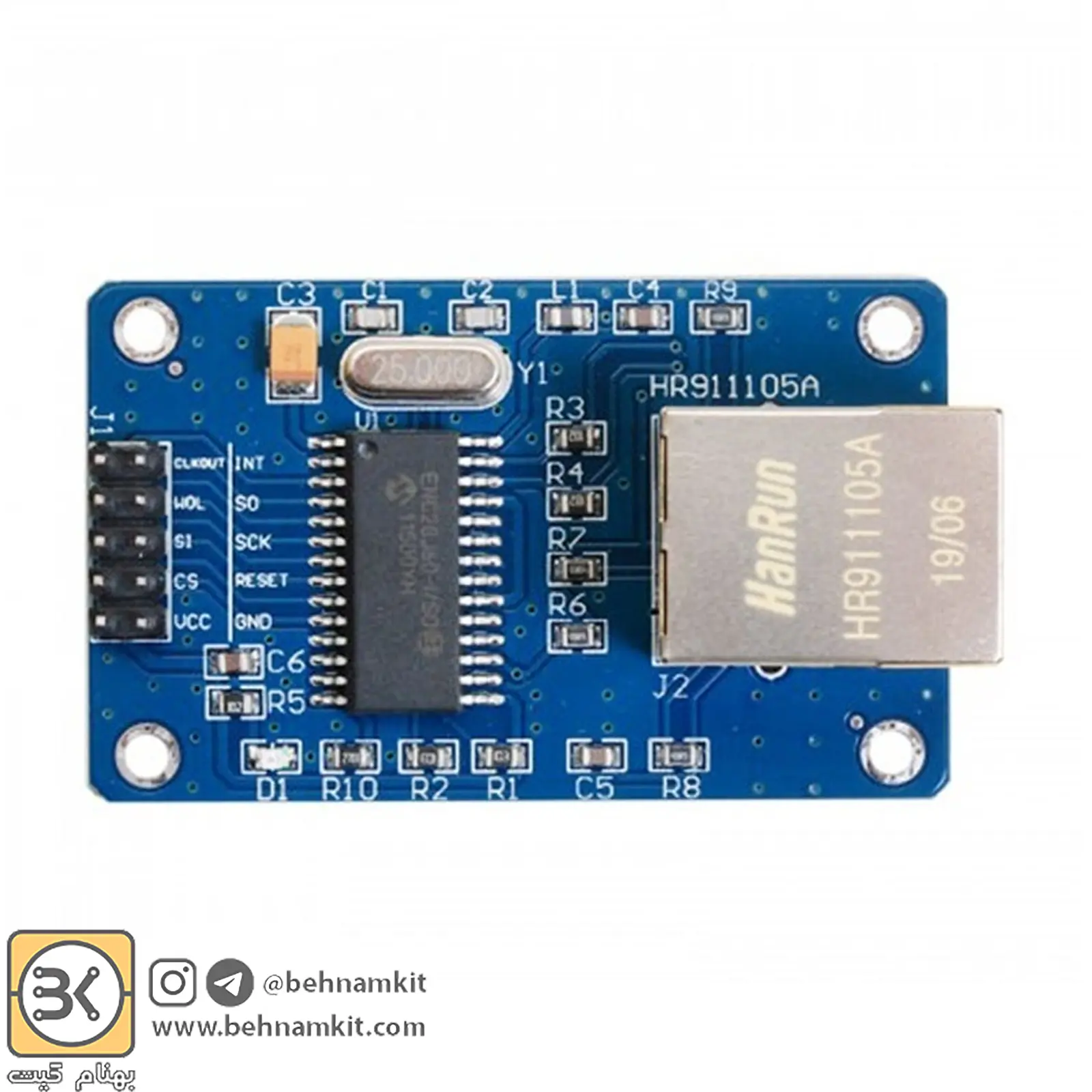 960159370-ENC28J60 network module-1 ماژول شبکه ENC28J60 - Image 1