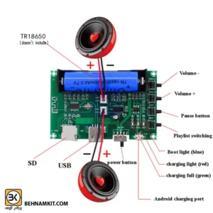 ماژول پلیر با آمپلی فایر بلوتوثی 10W با ورودی USB و TF Card مدل XH-A150