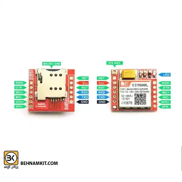 sim800l-module-02-600x600 copy ماژول BORD SIM800 L / انتن + سوکت سیم کارت - Image 1