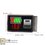 ماژول نشانگر ظرفيت و ولتاژ باتری 8 تا 30 ولت بارگراف و ولتاژ با دو پورت USB و Type-C - Image 2